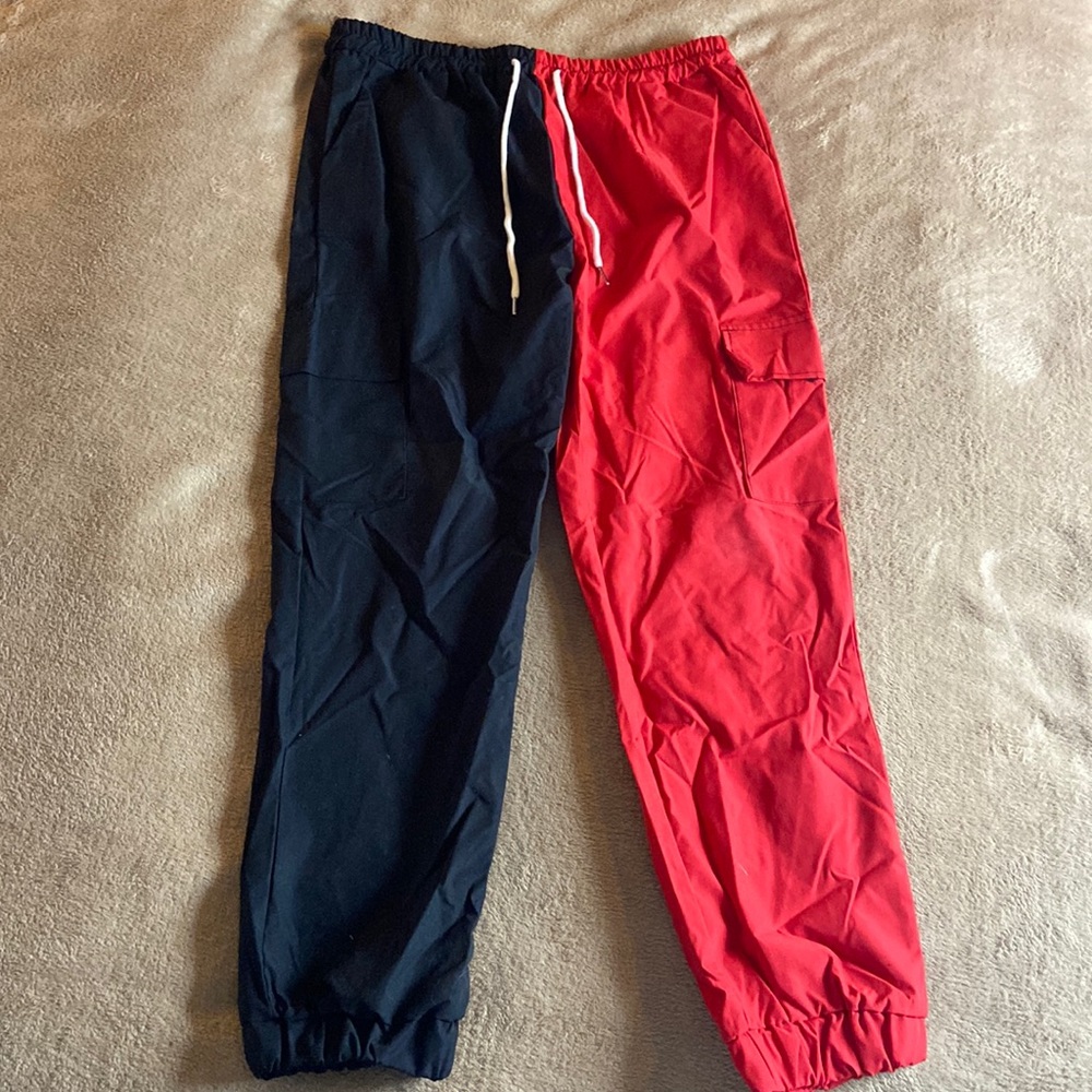 ROMWE Two Tone Joggers (Red&Black)